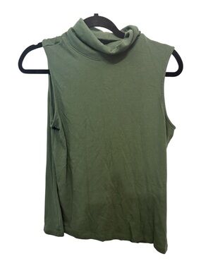 Christian Siriano Olive Green Sleeveless Turtleneck Tank